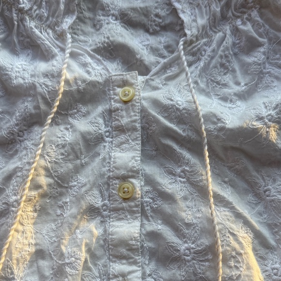 LOFT White Ruffled Blouse - Picture 3 of 3